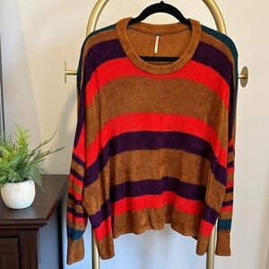 FREE PEOPLE striped colorblock sweater (size small) ✨